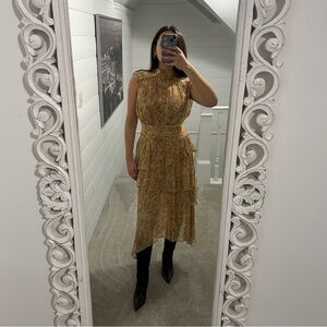 Shona Joy Louise Sleeveless Ruched Midi Dress